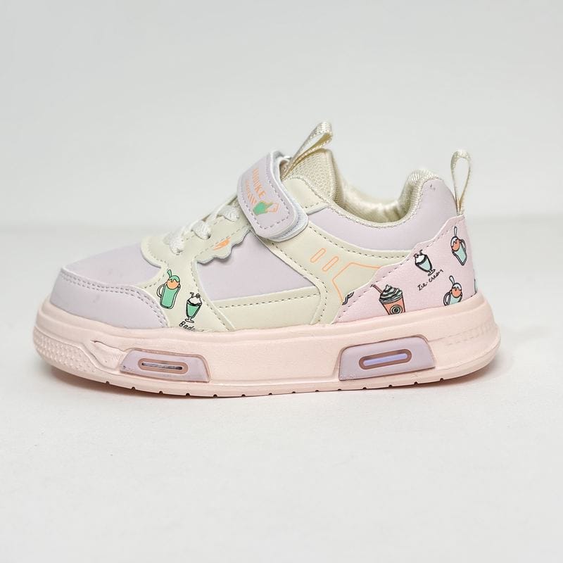 کفش اسپرت دخترانه چراغدار مدل فانتزی صورتی