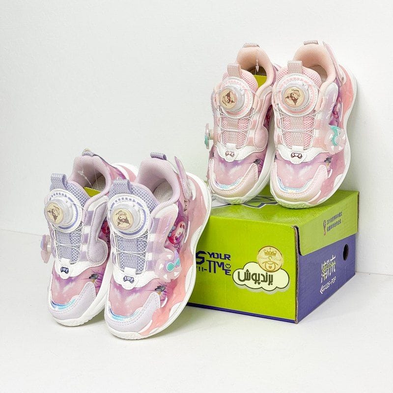 کفش بچه گانه چراغدار دخترانه مدل فانتزی صورتی